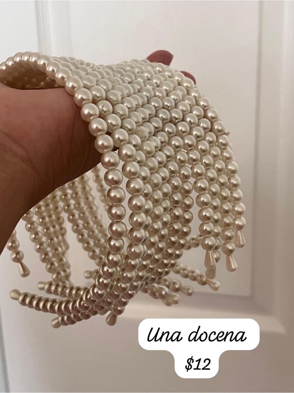 Classic Pearl Bead Stretch Bracelet - Ivory